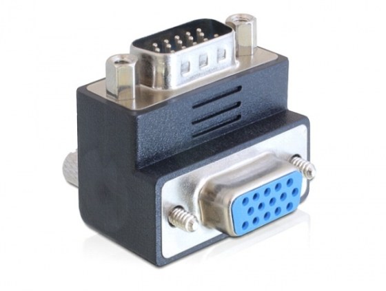 Delock VGA papa - VGA mama 90 fokos elforgatott adapter (65289)
