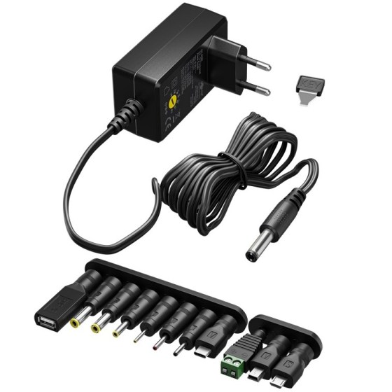 Univerzális hálózati DC adapter 5V-15V, 2.4A, (74436)
