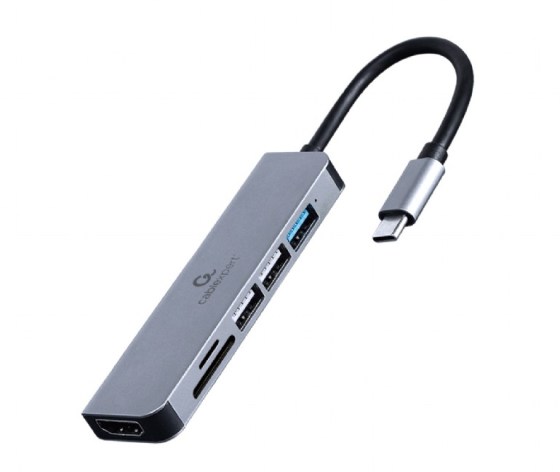 Cablexpert USB Type-C 6-in-1 multi-port adapter