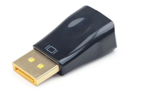 Gembird, DisplayPort - VGA adapter, fekete, A-DPM-VGAF-01, DisplayPort apa  VGA anya adapter, DisplayPort male  VGA female adapter, adapter, csatlakozó, átalakító