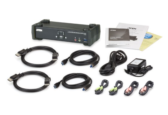 ATEN KVM Switch USB DisplayPort 4K + Audio, 2 port (CS1922)