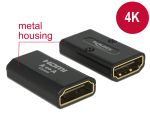 DELOCK High-Speed HDMI adapter Ethernet HDMI-A anya > HDMI-A anya 4K kimenet fordítóval fekete