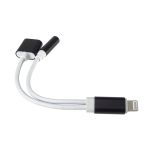 PREMIUMCORD Adapter Audio Lightning - 3,5mm Jack + USB-C töltéshez, M/F/F, 0,1m, fekete
