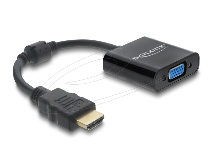 Delock Átalakító HDMI dugó - VGA aljzat fekete