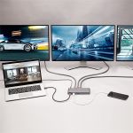 LINDY Dokkoló állomás, Triple Display, 5K@60Hz, USB-C, USB-A, HDMI, DP, Multi-Port, szürke