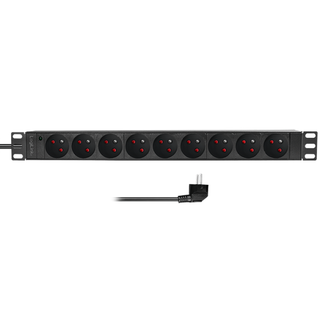 Logilink 19" PDU 9 x francia/belga szabványos kimenet Type E