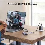 UGREEN Dokkoló állomás 6 az 1-ben, 4K@30Hz, USB HUB, Ethernet, HDMI 1.4, 3x USB-A, 100W, szürke