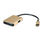 ROLINE Dokkoló állomás USB 3.2 Gen 2 HDMI 4K@30Hz, 2x USB-A, 1x USB-C, Power Delivery, arany