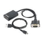 A-VGA-HDMI-01, VGA-HDMI adapterkábel, 0,15 m, fekete, átalakító, adapter, konverter, HDMI anya, HDMI female, VGA, XGA, SVGA, SXGA, UGA apa, VGA, XGA, SVGA, SXGA, UGA male
