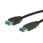 ROLINE Kábel USB 3.2 Gen 1 A hosszabbító, 0,8m, fekete