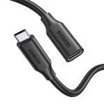 UGREEN Kábel USB 3.1 Gen 2, USB-C - USB-C, hosszabbító, 100W, 10 Gbps, M/F, 1m, fekete