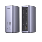 UGREEN Dokkoló állomás 12 az 1-ben, Triple Display, 8K@30Hz, USB 3.1 HUB, Ethernet, HDMI 2.1, DP 1.2, 100W, szürke